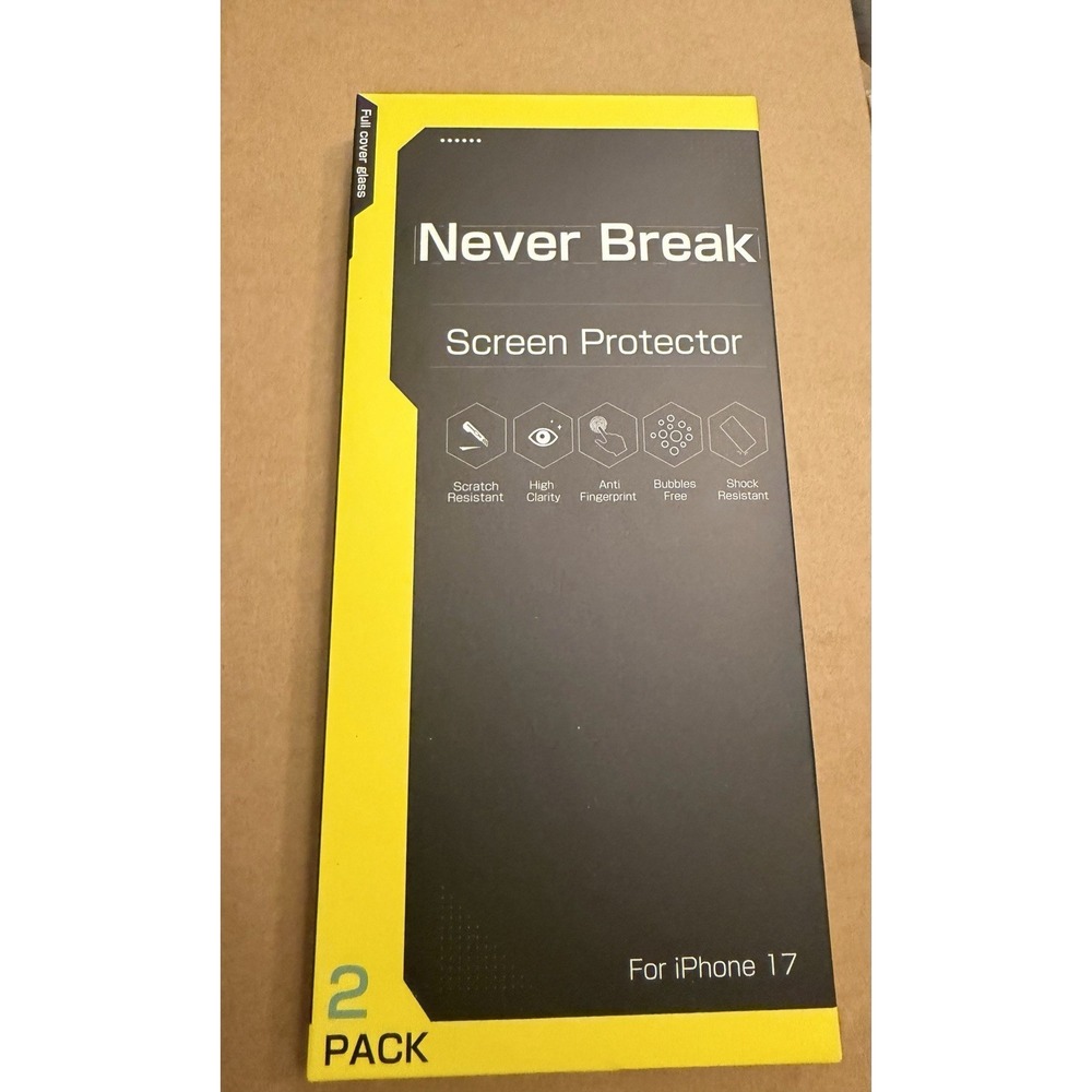 Never Break Screen Protector 2 Pack for iPhone 17  Scratch Resistant  New.